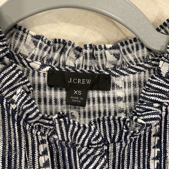 J.Crew Rufflenexk Classic Popover Shirt in Shadow Stripe - Picture 4 of 6